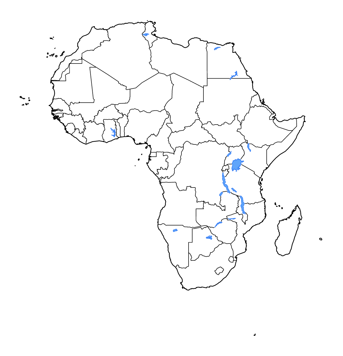 Mapa de contorno de Africa