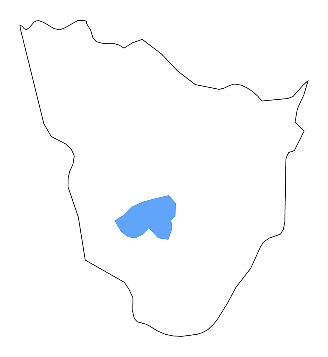Mapa de contorno de Annaba, Algeria con lagos.