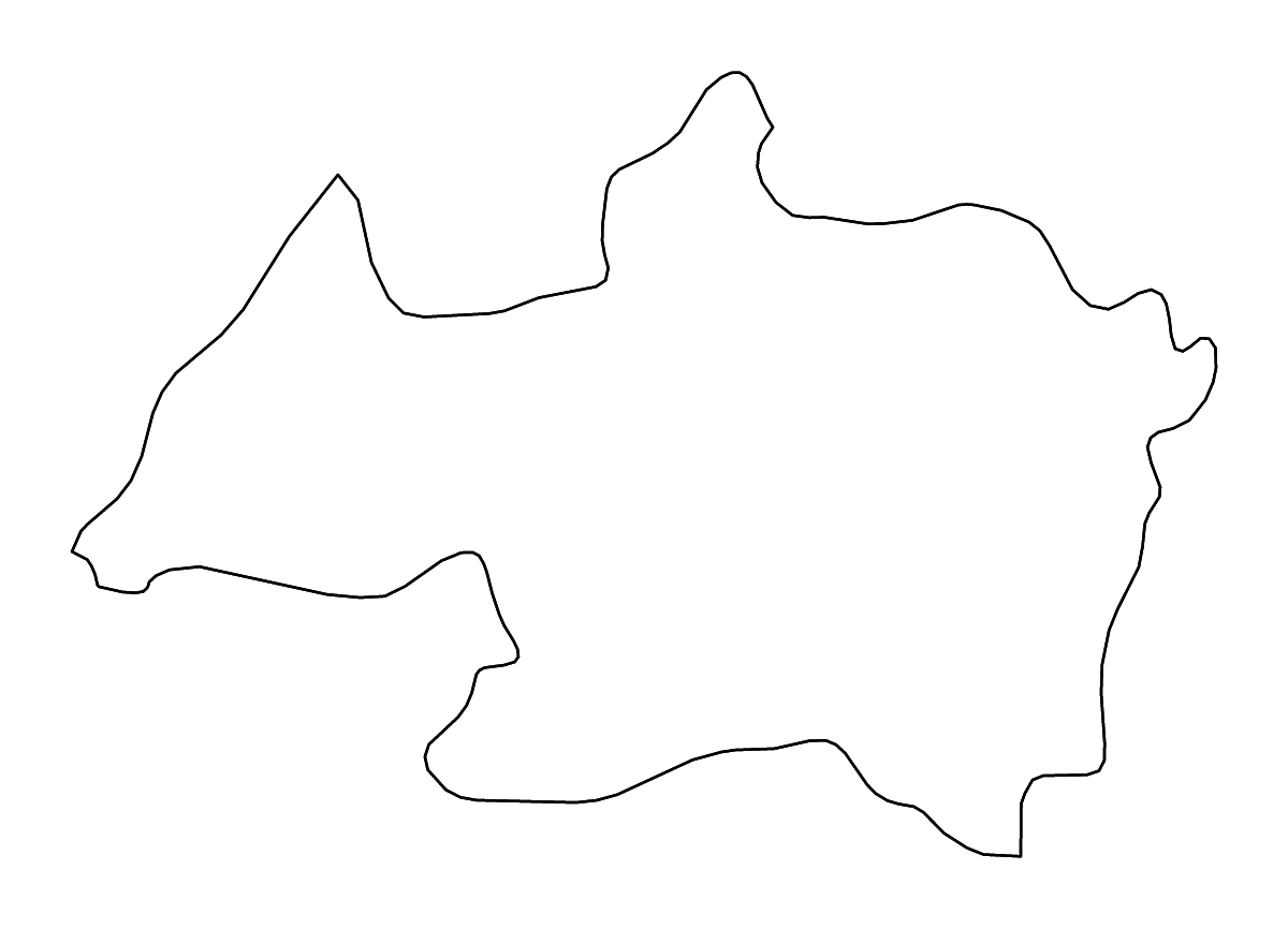 Mapa de contorno de Bordj Bou Arréridj, Algeria con ríos.
