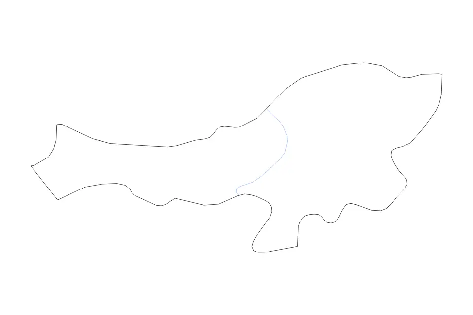 Mapa de Boumerdès, Algeria de tipo contorno y ríos para África, con contorno y ríos con límites limpios.