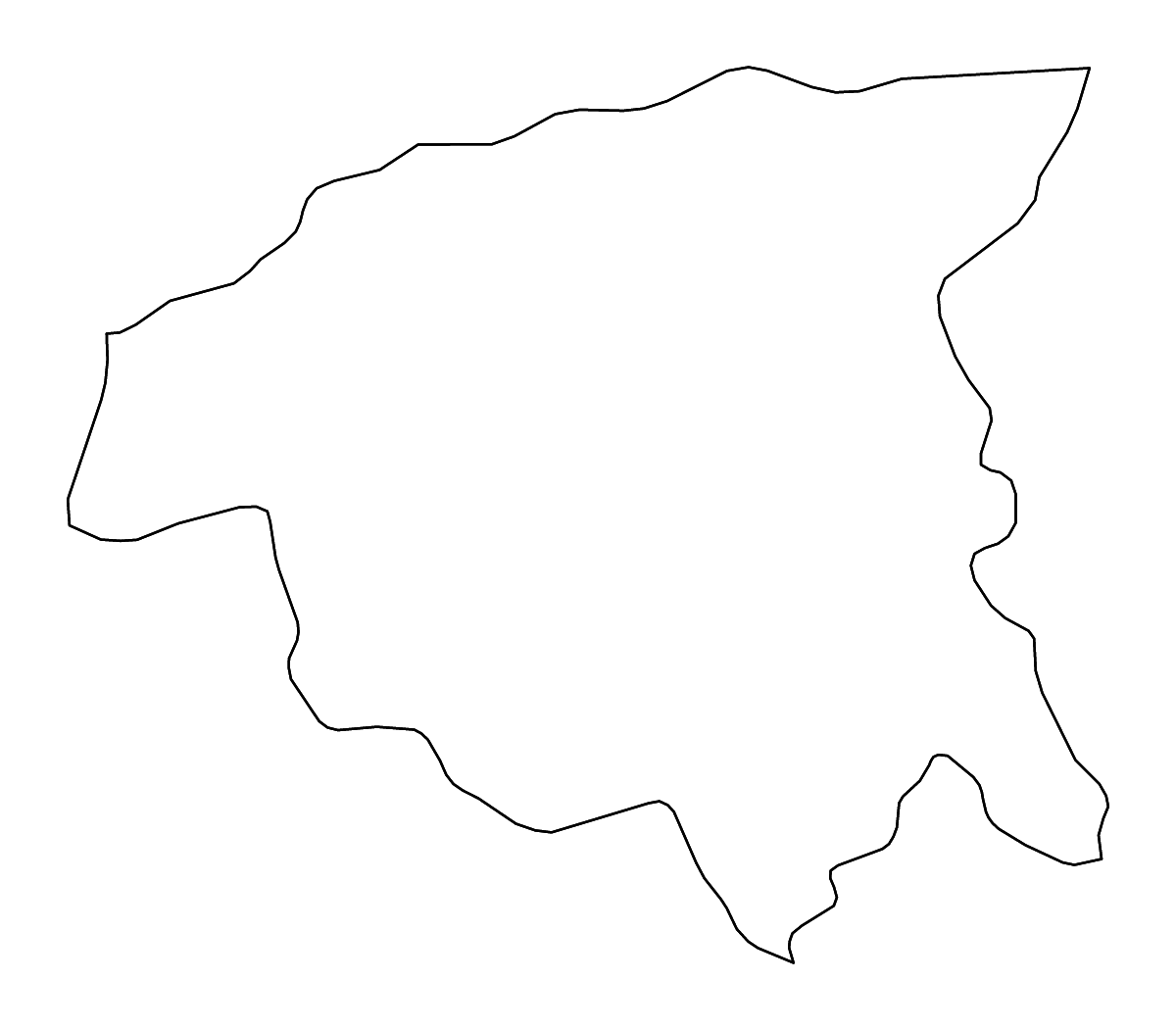 Mapa de contorno de Chlef, Algeria con ríos.