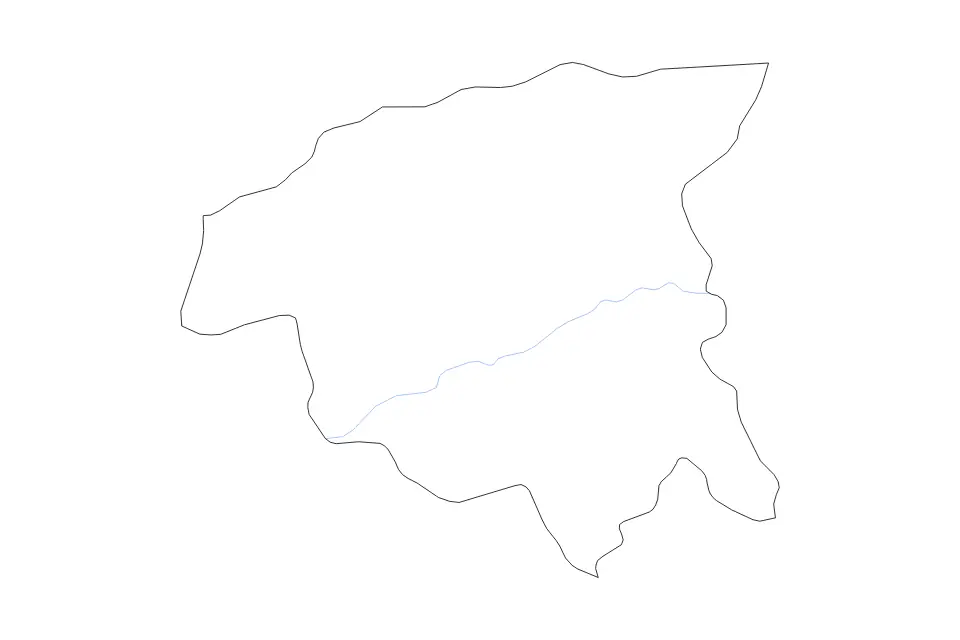 Mapa de Chlef, Algeria de tipo contorno y ríos para África, con contorno y ríos con límites limpios.