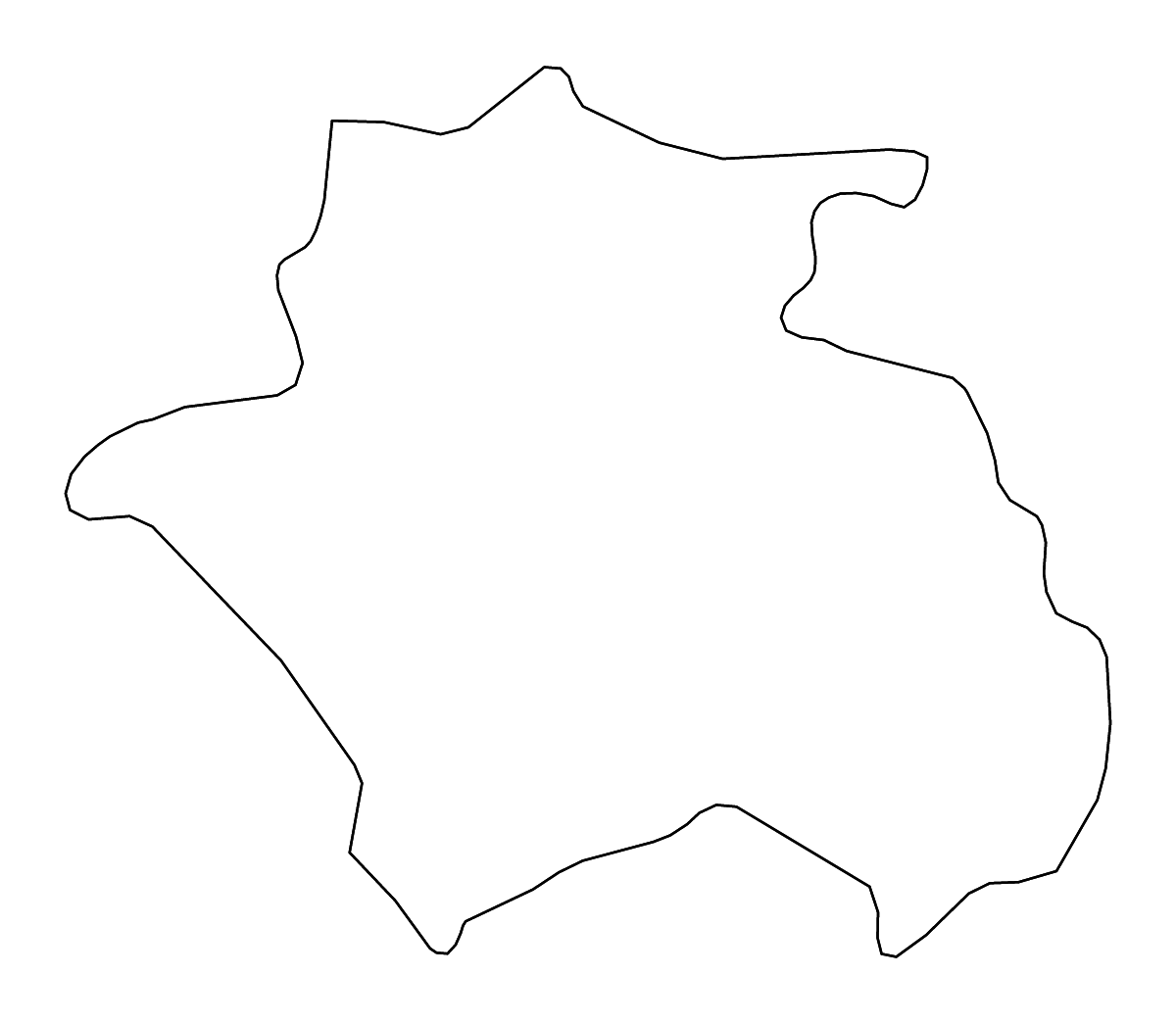 Mapa de contorno de Constantine, Algeria con ríos.