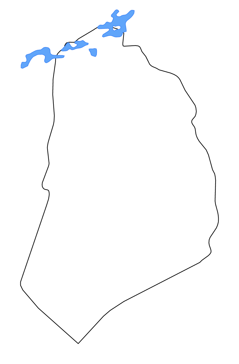 Outline map of El Bayadh, Algeria with lakes and rivers.