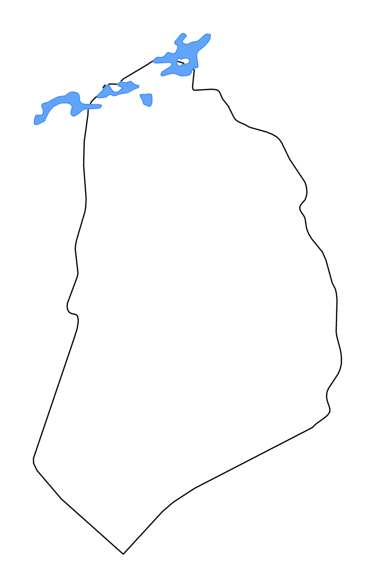 Mapa de contorno de El Bayadh, Algeria con lagos y ríos.