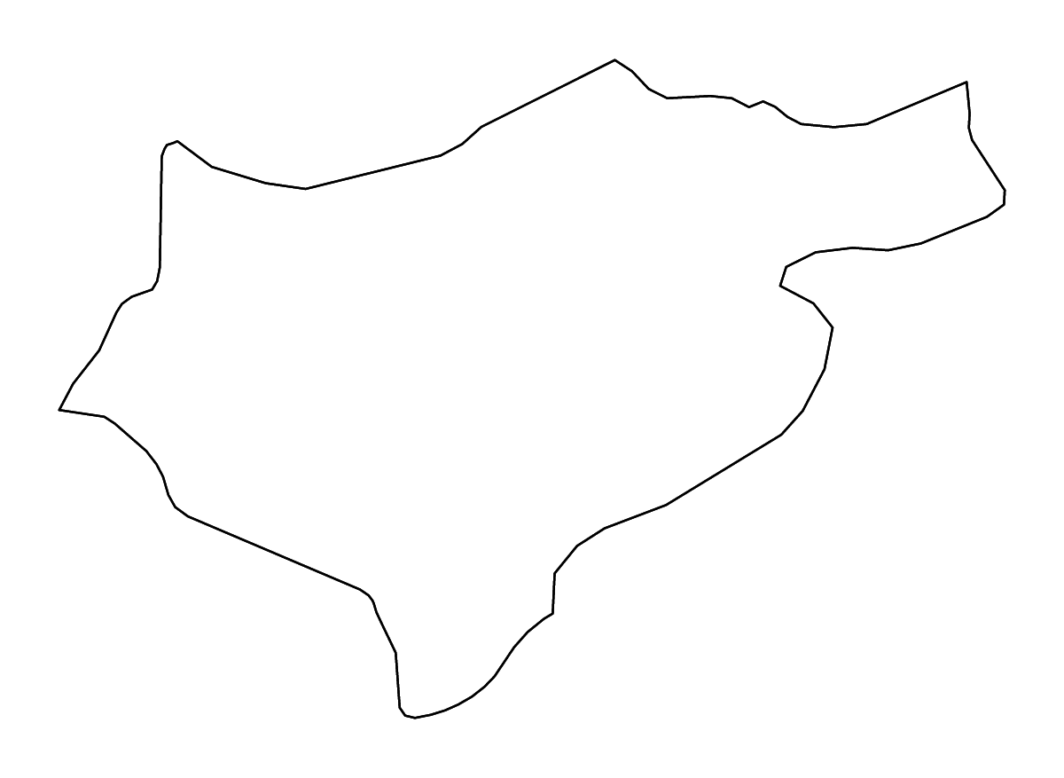 Outline map of El Tarf, Algeria with rivers.
