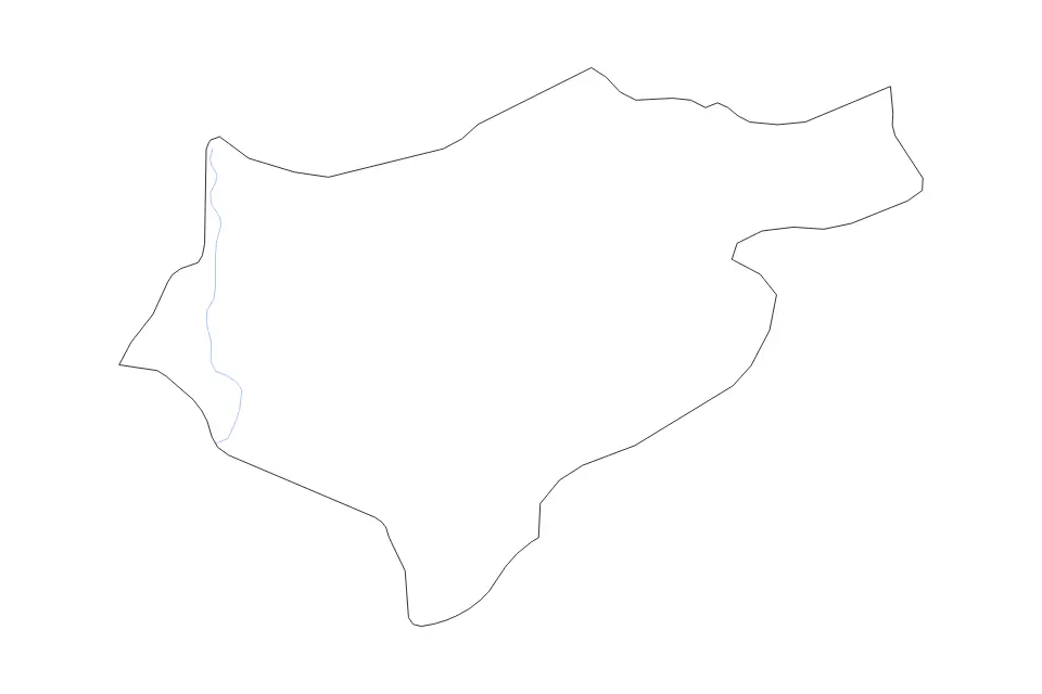 Outline map of El Tarf, Algeria with subdivision borders and rivers.