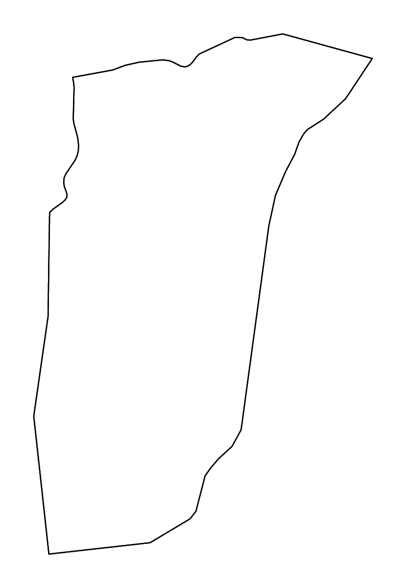 Mapa de contorno de Ghardaïa, Algeria con ríos.