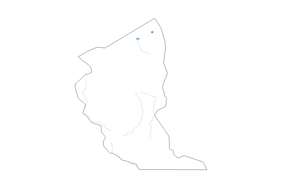 Mapa de Illizi, Algeria de tipo contorno, lagos y ríos para África, con contorno, lagos y ríos con límites limpios.