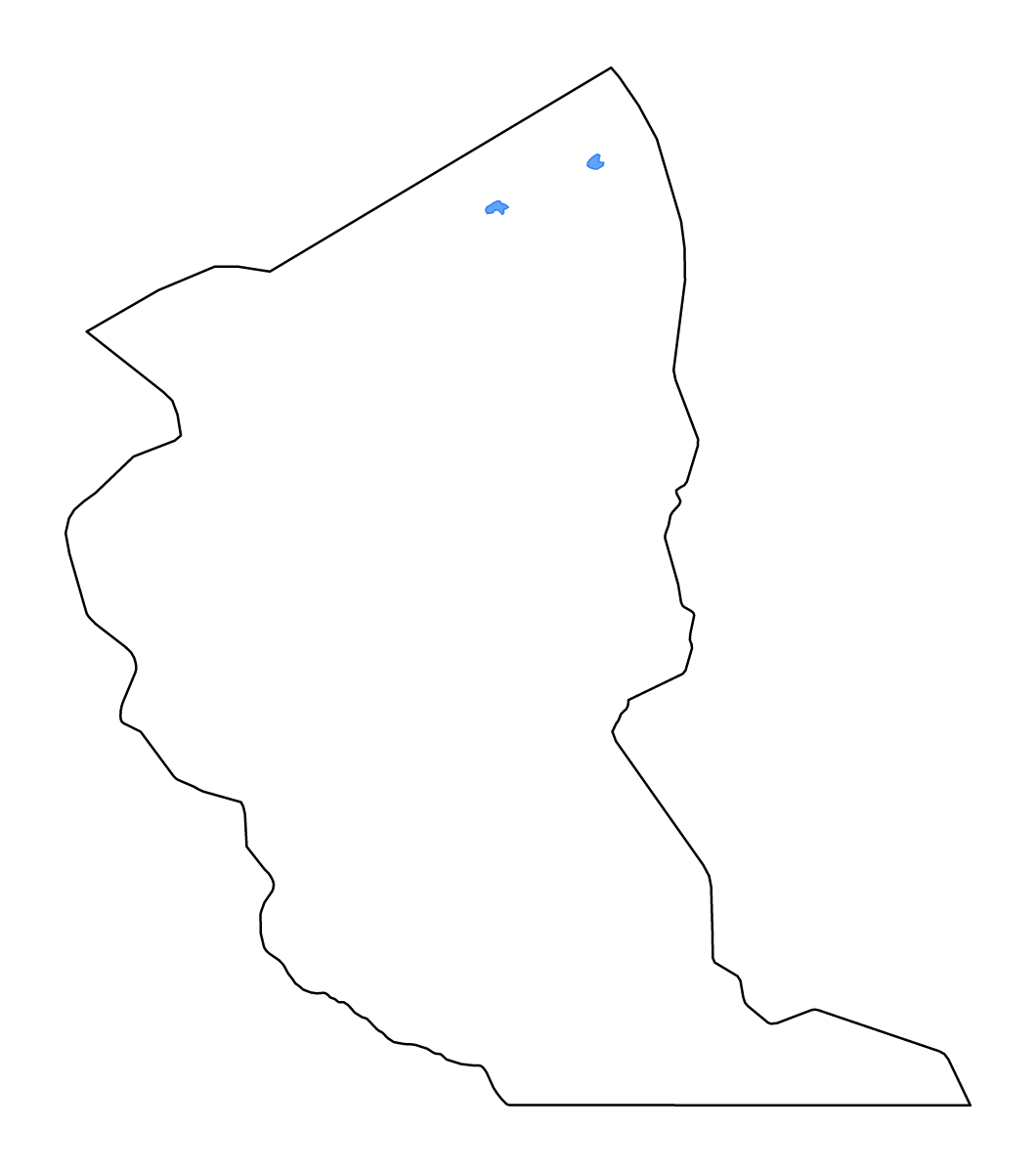 Mapa de contorno de Illizi, Algeria con lagos y ríos.