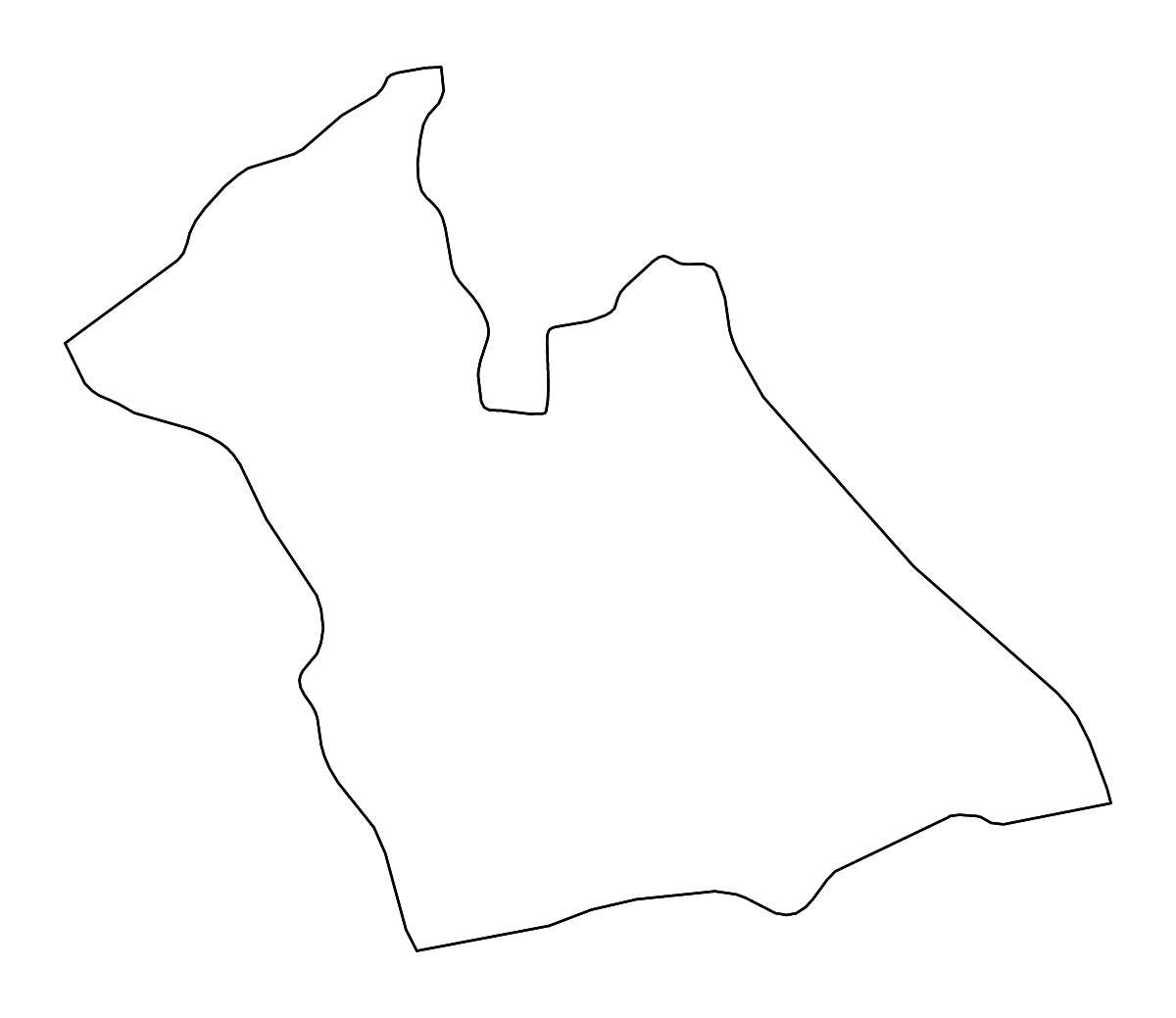 Carte de contour de Laghouat, Algeria avec rivières.