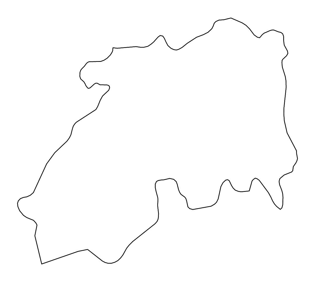 Carte de contour de Médéa, Algeria avec rivières.