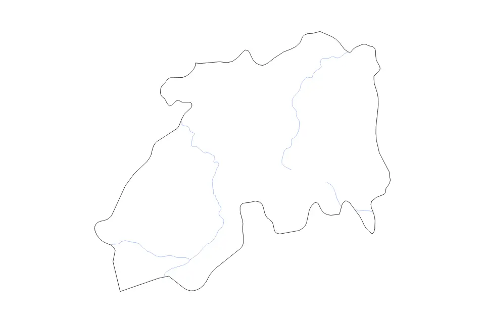 Carte de Médéa, Algeria de type contour et rivières pour Afrique, montrant contour et rivières avec des limites nettes.