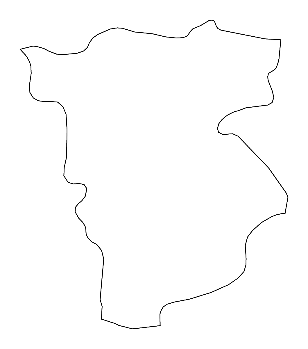 Mapa de contorno de Mila, Algeria con ríos.
