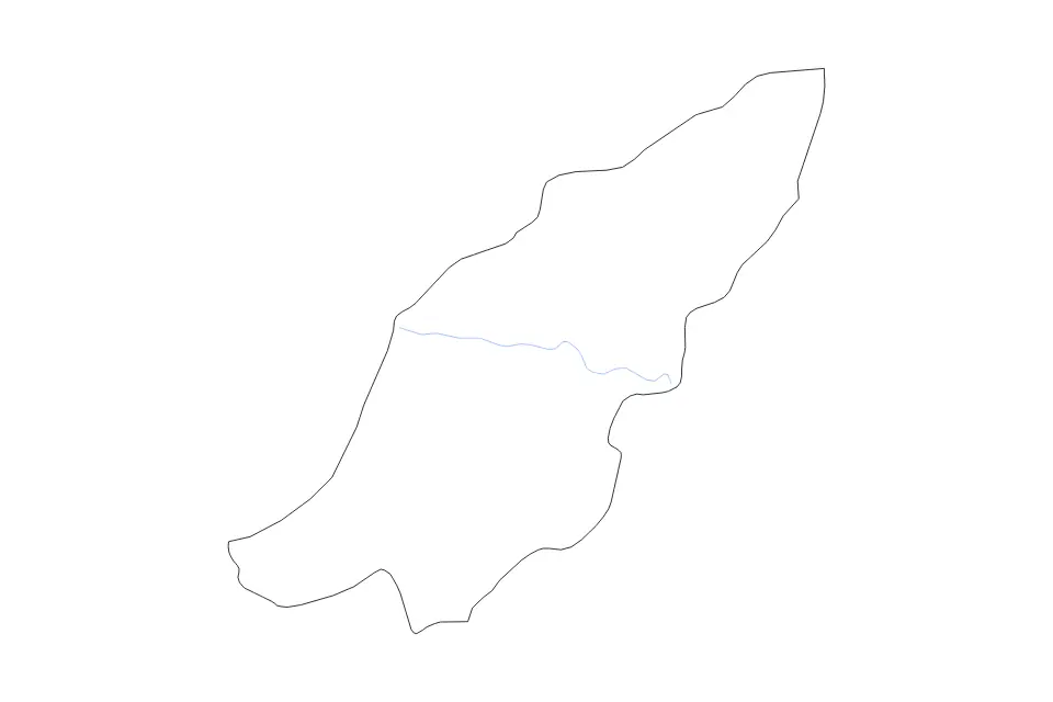 Mapa de Mostaganem, Algeria de tipo contorno y ríos para África, con contorno y ríos con límites limpios.