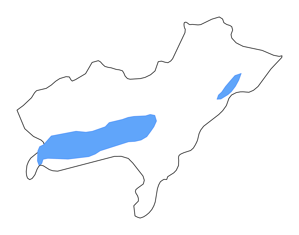 Mapa de contorno de Oran, Algeria con lagos.