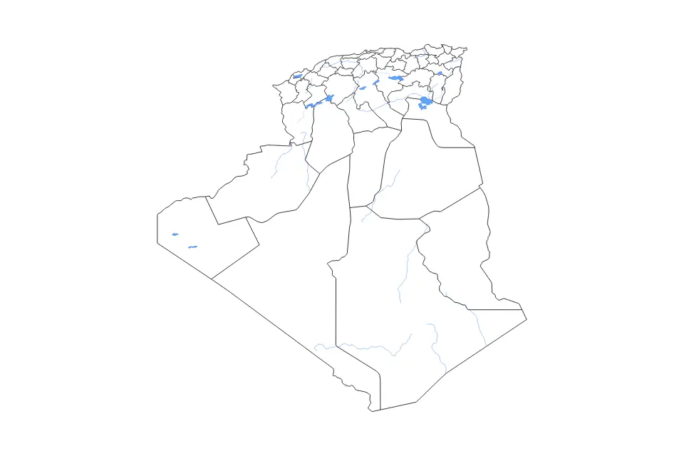 Vista previa del mapa de contorno de Algeria