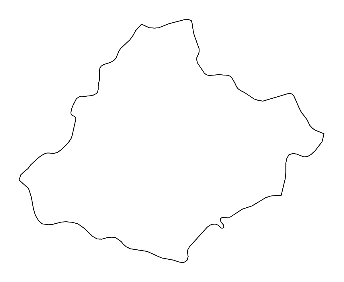 Mapa de contorno de Relizane, Algeria con ríos.
