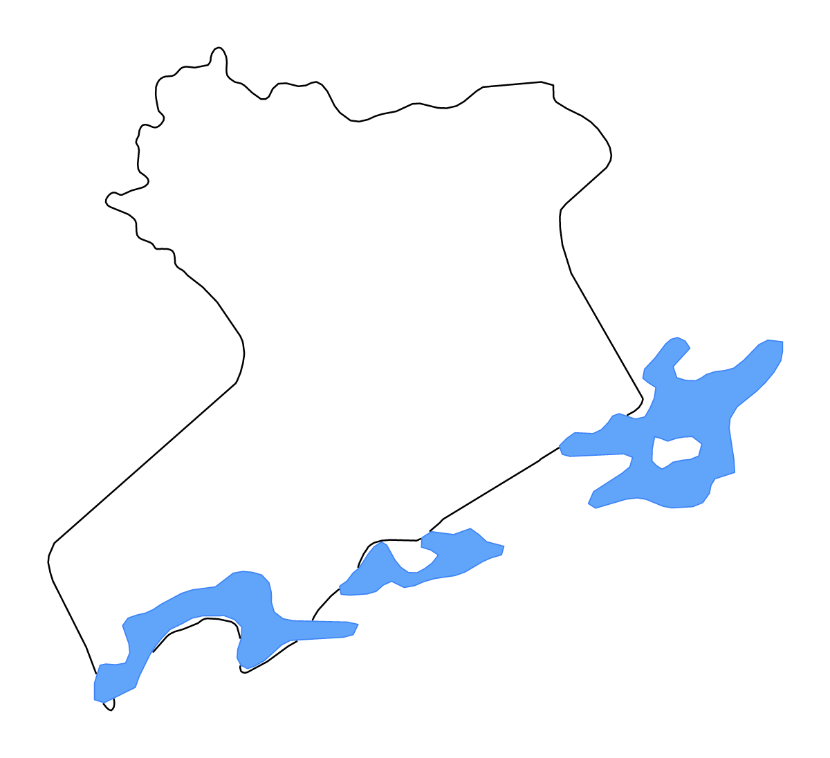 Carte de contour de Saïda, Algeria avec lacs et rivières.