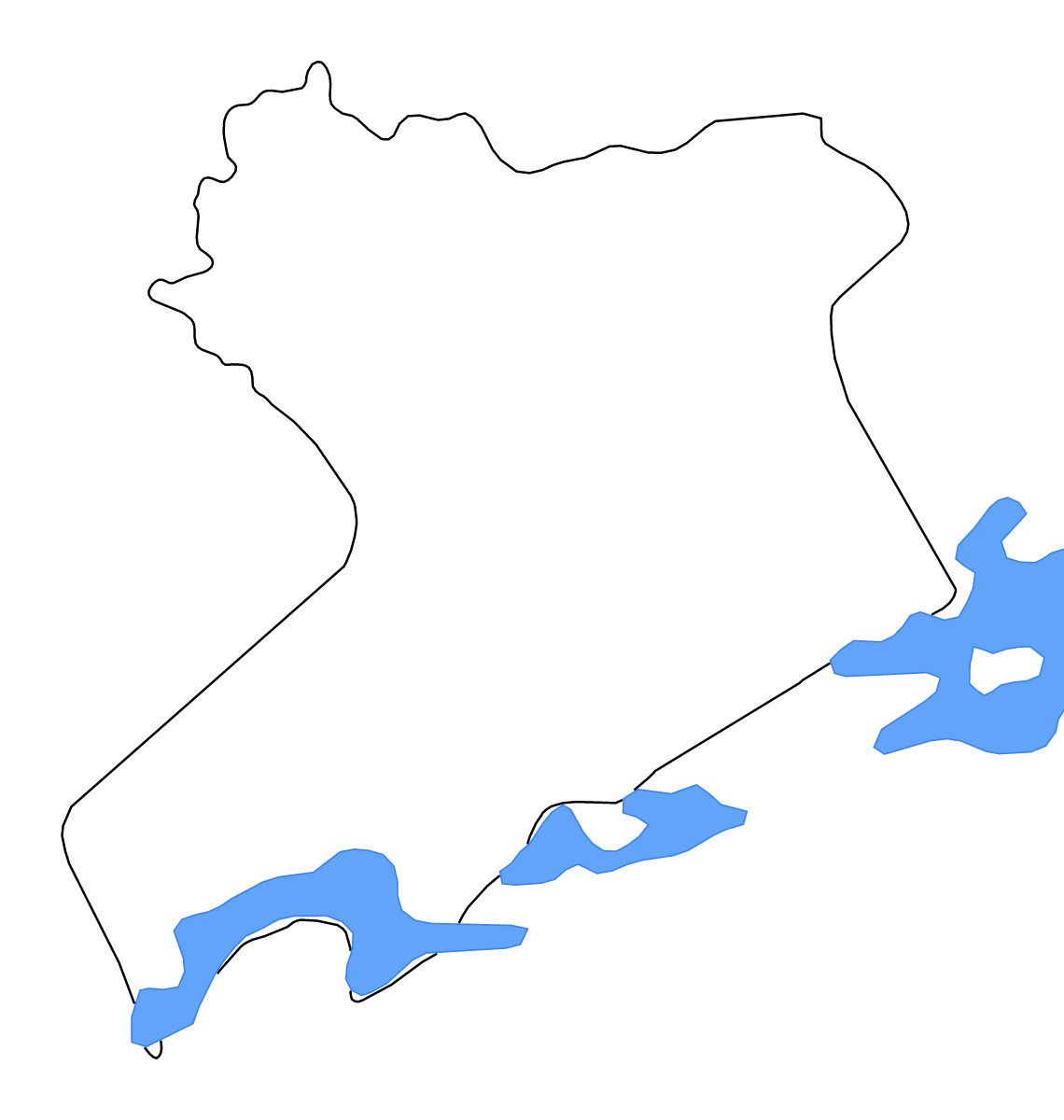 Mapa de contorno de Saïda, Algeria con lagos y ríos.