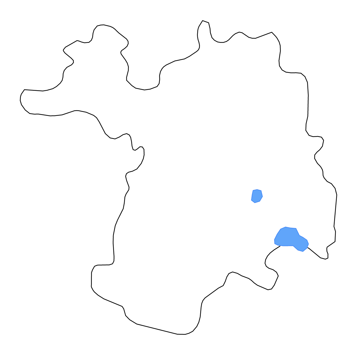 Mapa de contorno de Sétif, Algeria con lagos y ríos.