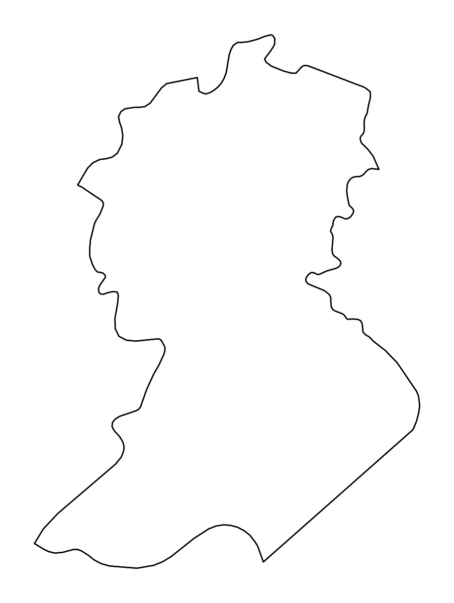 Mapa de contorno de Sidi Bel Abbès, Algeria con ríos.
