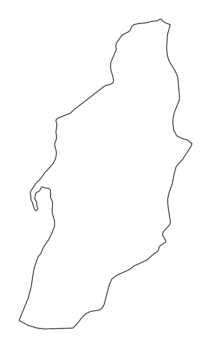 Mapa de contorno de Tébessa, Algeria con ríos.