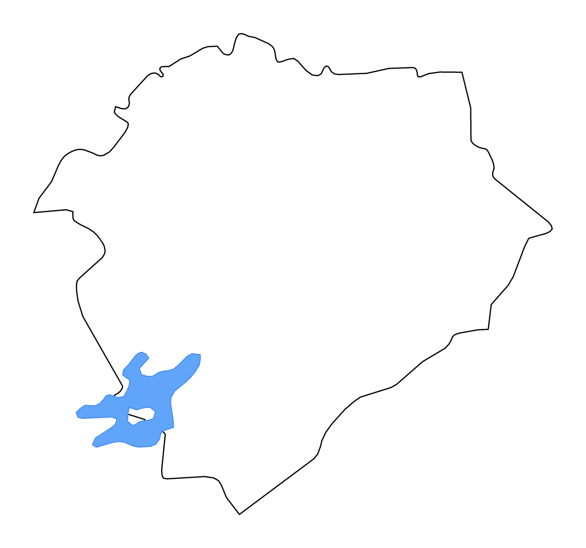 Mapa de contorno de Tiaret, Algeria con lagos y ríos.