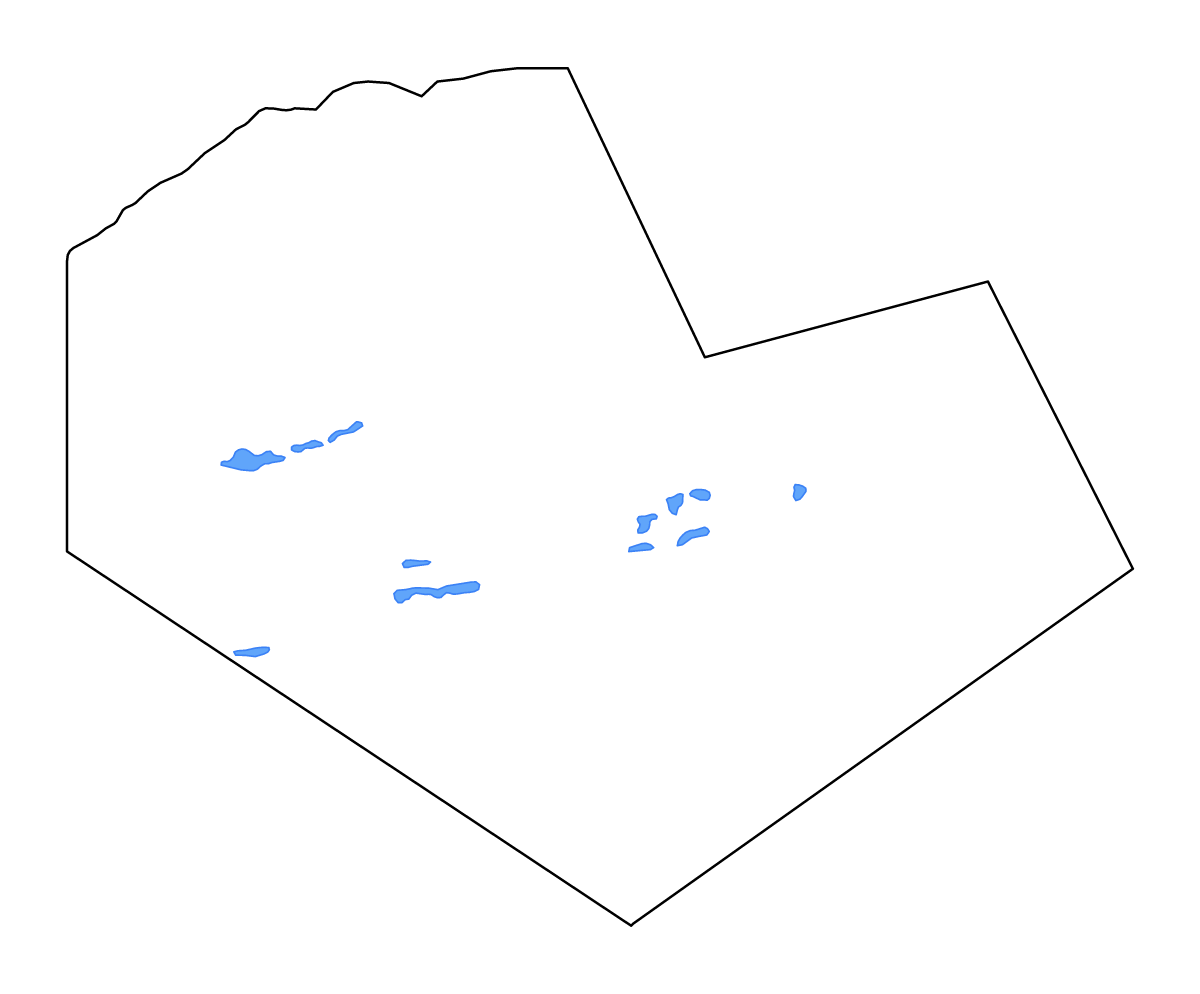 Mapa de contorno de Tindouf, Algeria con lagos y ríos.
