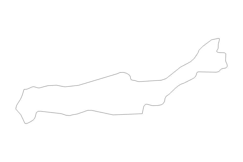 Carte de Tipasa, Algeria de type contour pour Afrique, montrant contour avec des limites nettes.