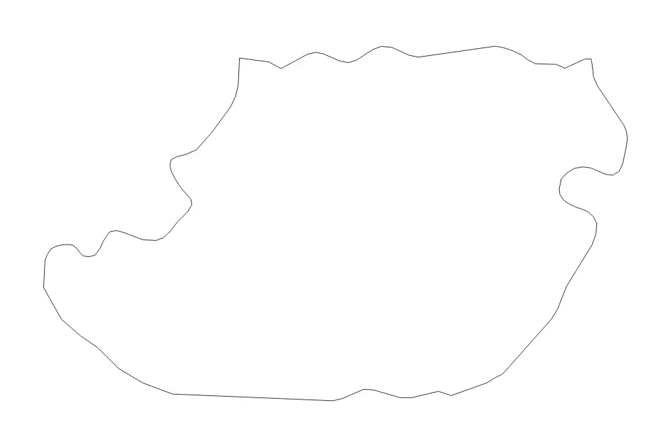 Mapa de Tizi Ouzou, Algeria de tipo contorno para África, con contorno con límites limpios.