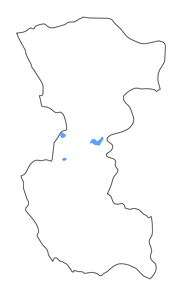 Carte de contour de Bengo, Angola avec lacs et rivières.