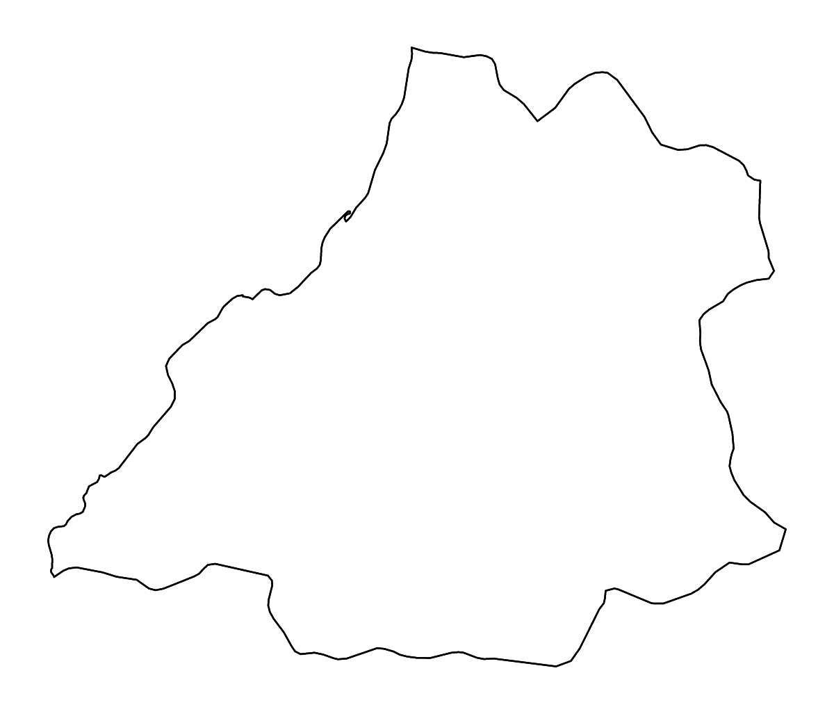 Mapa de contorno de Benguela, Angola con ríos.
