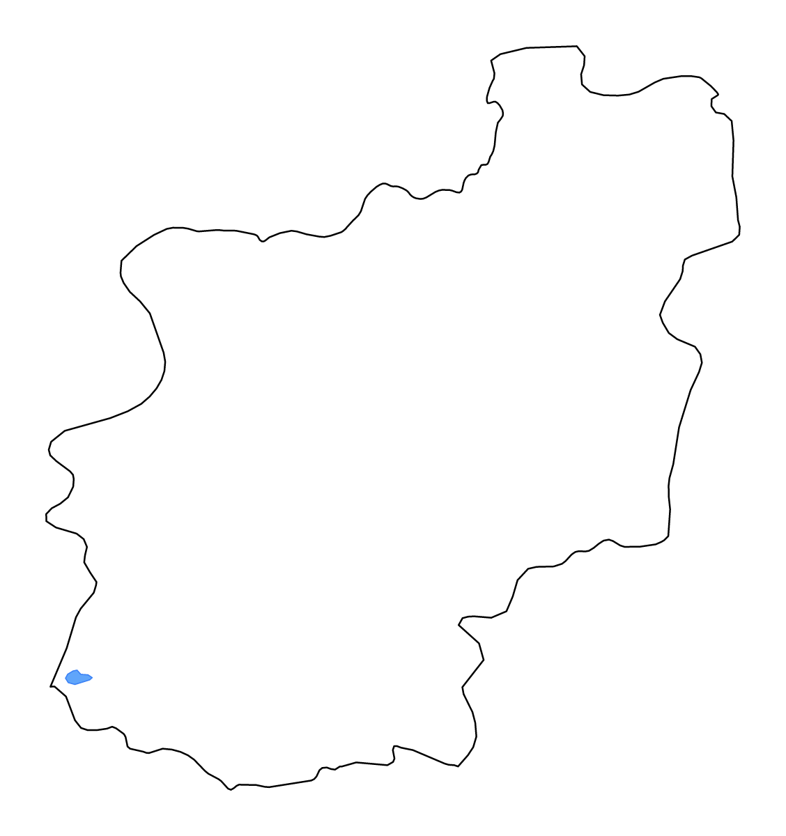 Mapa de contorno de Cuanza Norte, Angola con lagos y ríos.