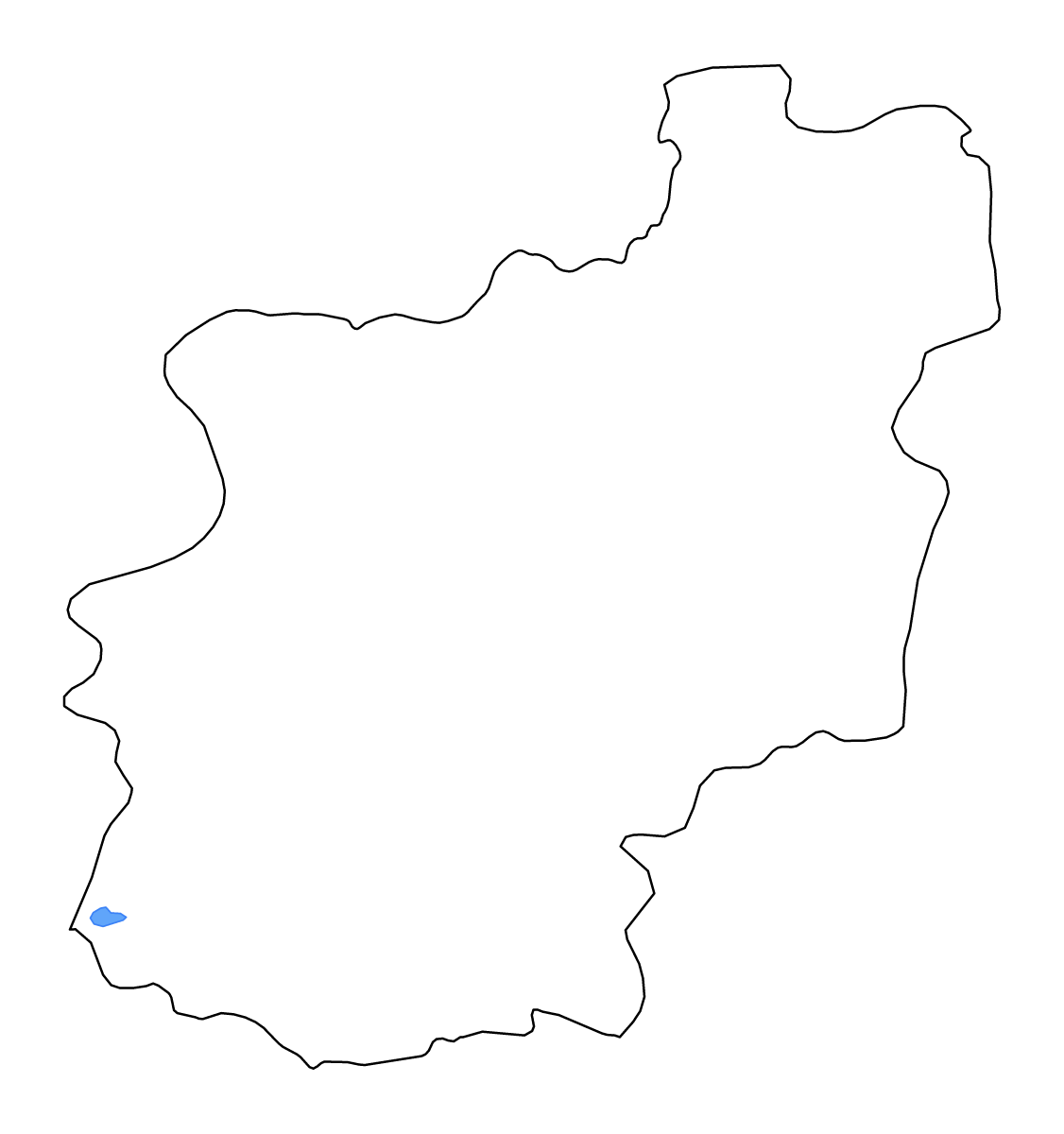Mapa de contorno de Cuanza Norte, Angola con lagos y ríos.