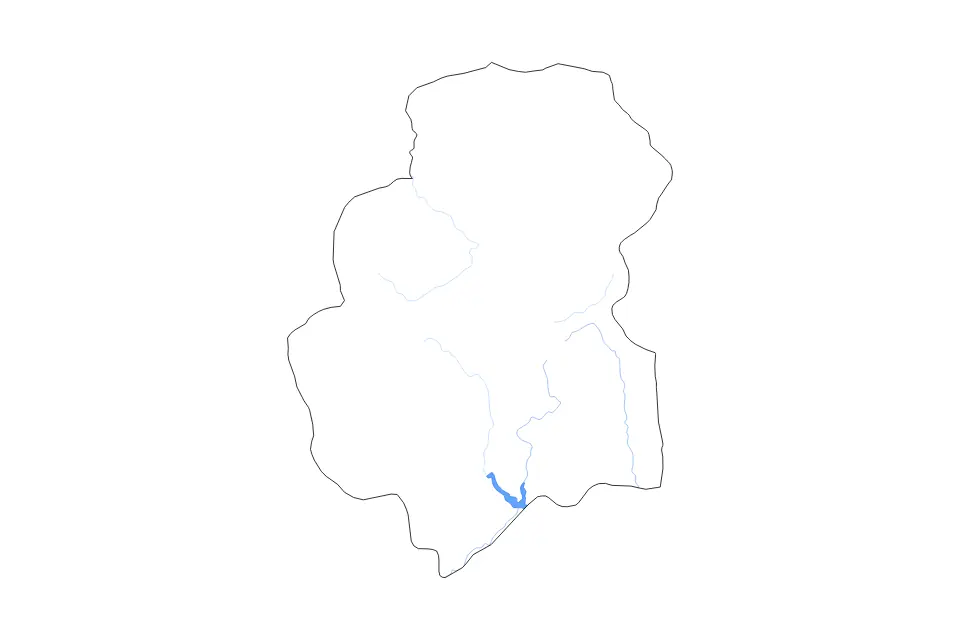 Carte de Huambo, Angola de type contour, lacs et rivières pour Afrique, montrant contour, lacs et rivières avec des éléments hydrographiques comme Lagoa da Barragem do Gove.