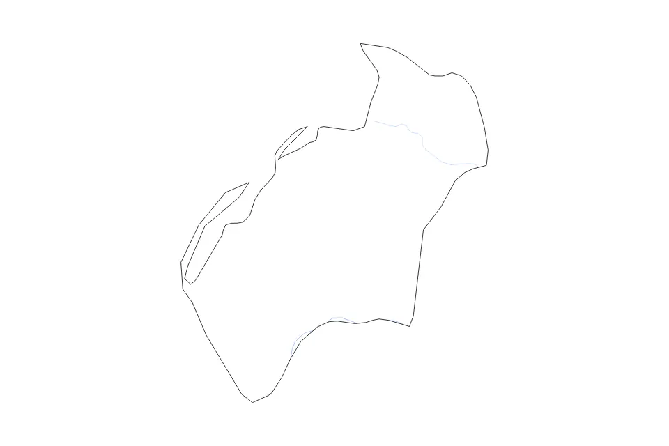 Mapa de Luanda, Angola de tipo contorno y ríos para África, con contorno y ríos con límites limpios.