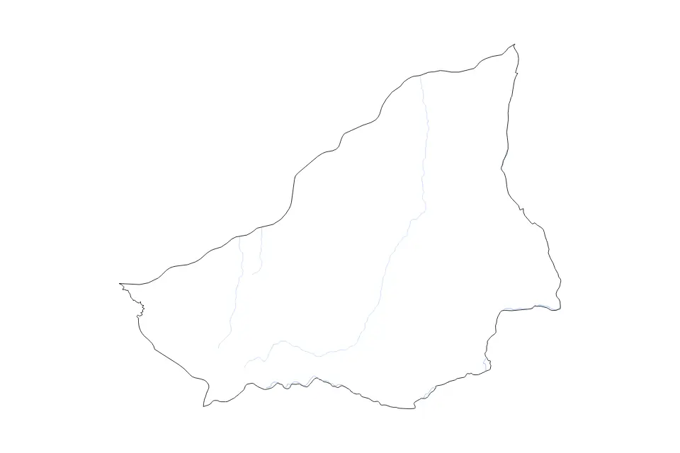Carte de Lunda Sul, Angola de type contour et rivières pour Afrique, montrant contour et rivières avec des limites nettes.