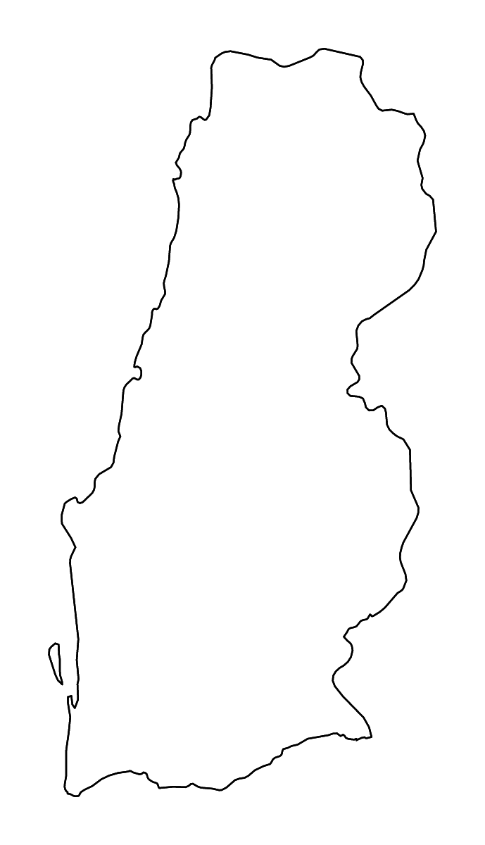 Mapa de contorno de Namibe, Angola con ríos.