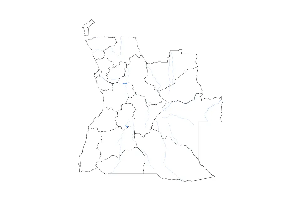 Vista previa del mapa de contorno de Angola
