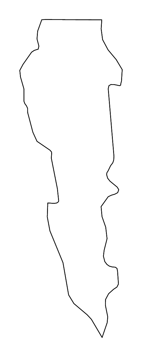 Mapa de contorno de Plateau, Benin con ríos.