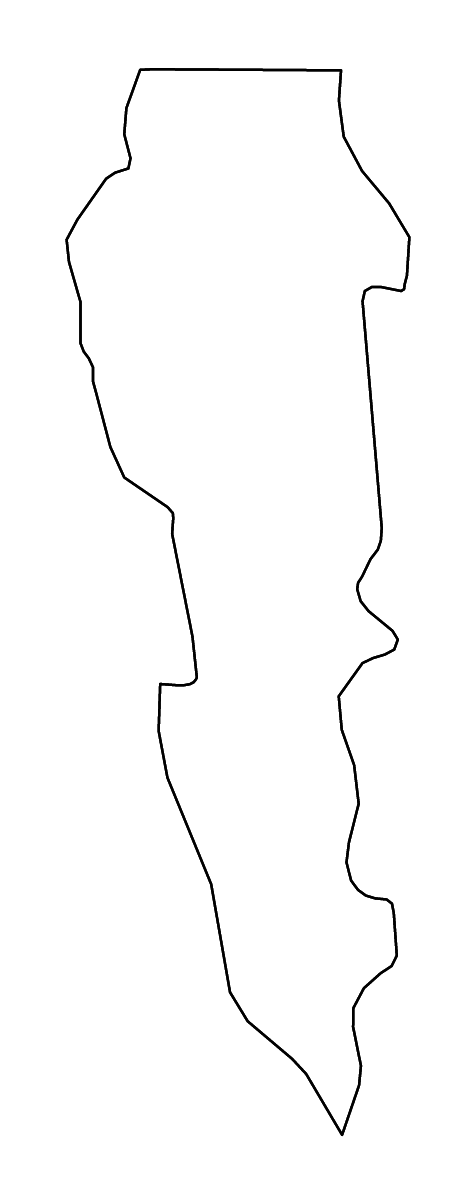 Mapa de contorno de Plateau, Benin con ríos.