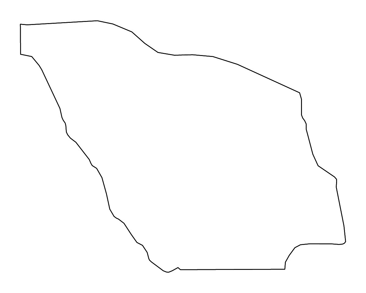 Carte de contour de Zou, Benin avec rivières.