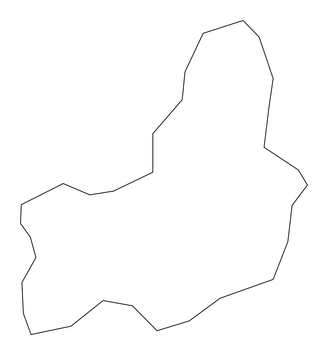 Mapa de contorno de Selebi-Phikwe, Botswana.