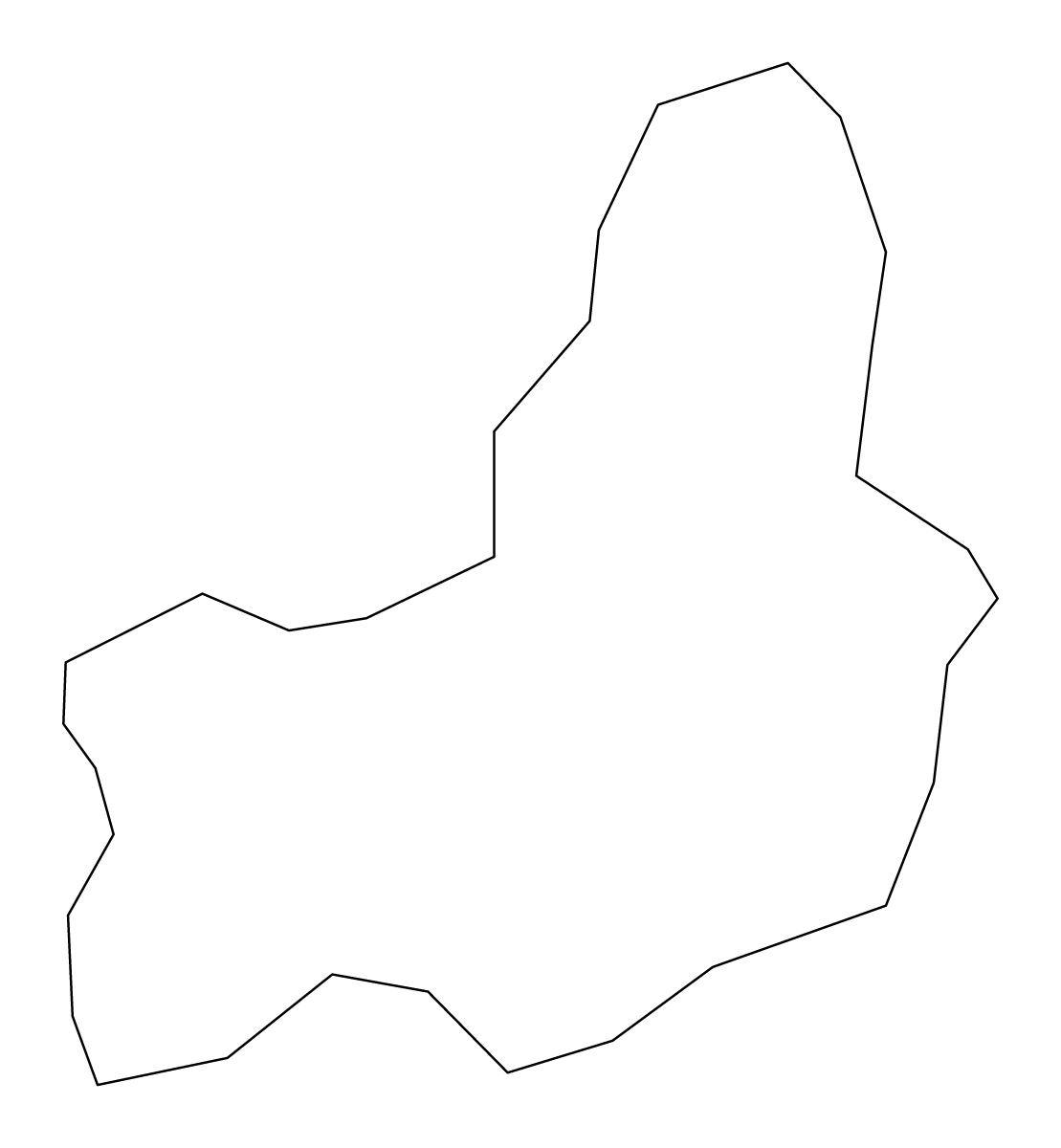 Mapa de contorno de Selebi-Phikwe, Botswana.