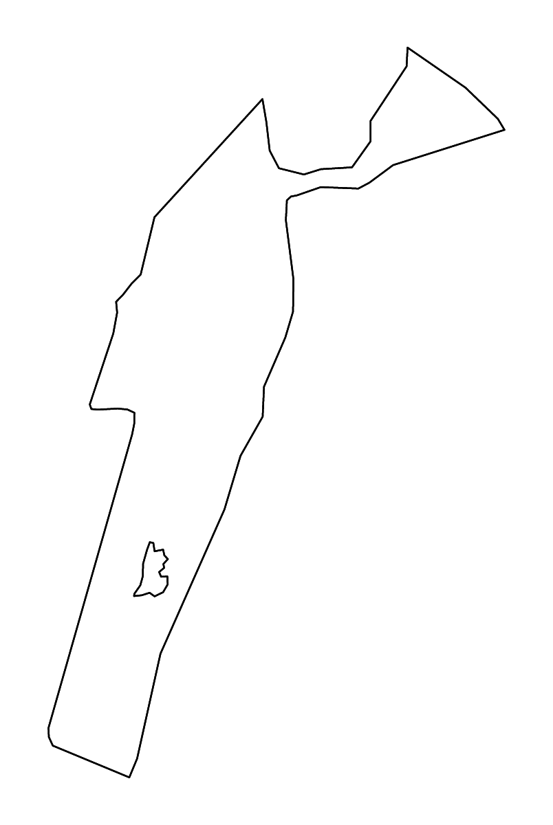 Mapa de contorno de South-East, Botswana con ríos.