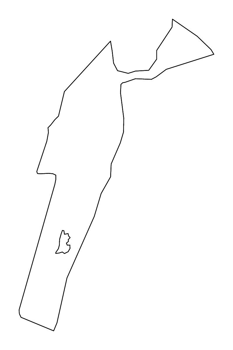 Mapa de contorno de South-East, Botswana con ríos.
