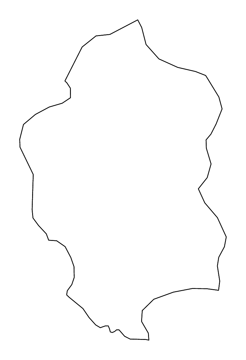 Mapa de contorno de Bam, Burkina Faso con ríos.