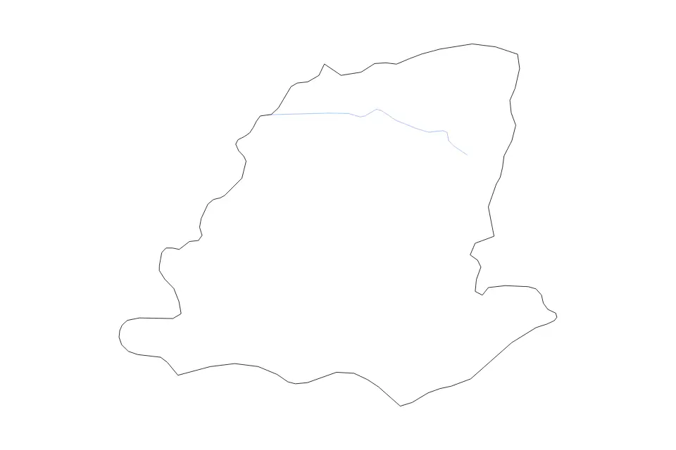 Outline map of Bougouriba, Burkina Faso with subdivision borders and rivers.
