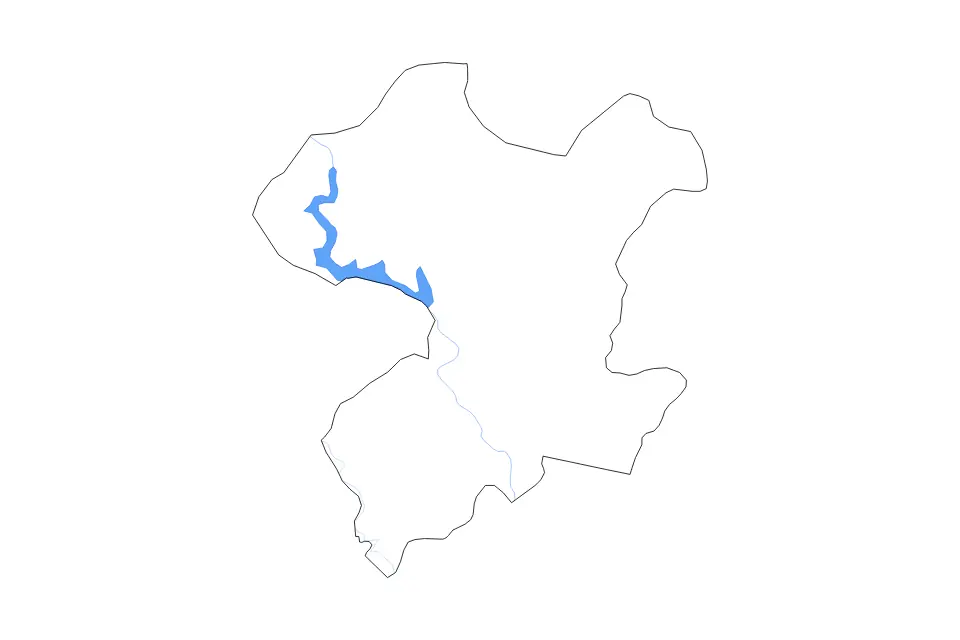 Carte de Boulgou, Burkina Faso de type contour, lacs et rivières pour Afrique, montrant contour, lacs et rivières avec des éléments hydrographiques comme Barrage de Bagré.